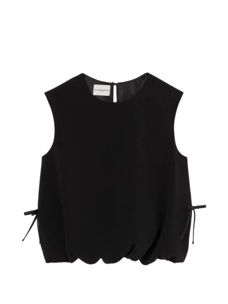 Top Claudie Pierlot cu funde fără mâneci negru