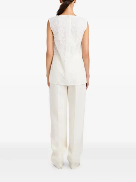 Top Proenza Schouler cu broderie alb