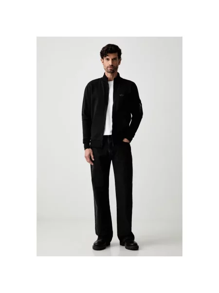 Bluza rozpinana Alpha Industries czarna