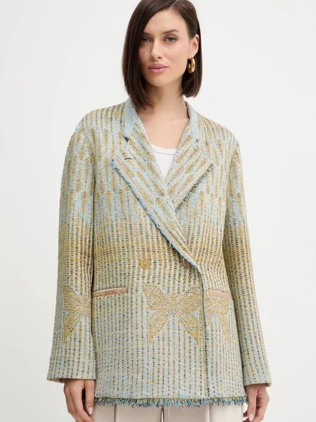 Forte Forte sacou cu doua randuri de cu model albastru