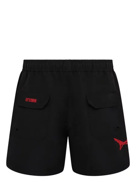 Slip de baie Let's Swim cu imagine negru