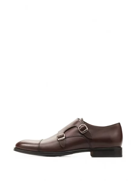 Pantofi monk Lottusse cu cataramă maro