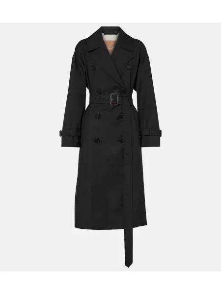 Trenci Max Mara din țesătură twill negru