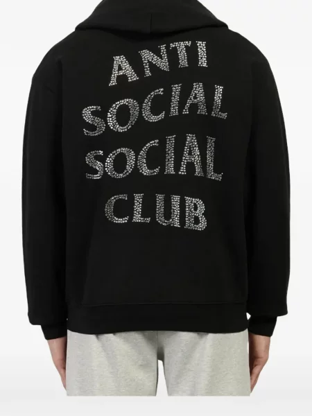 Stras hanorac cu glugă Anti Social Social Club negru