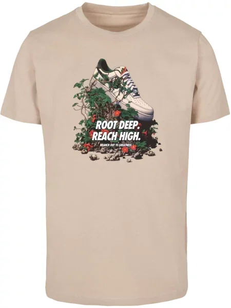Mister Tee Tričko Root Deep písková / zelená / červená bílá