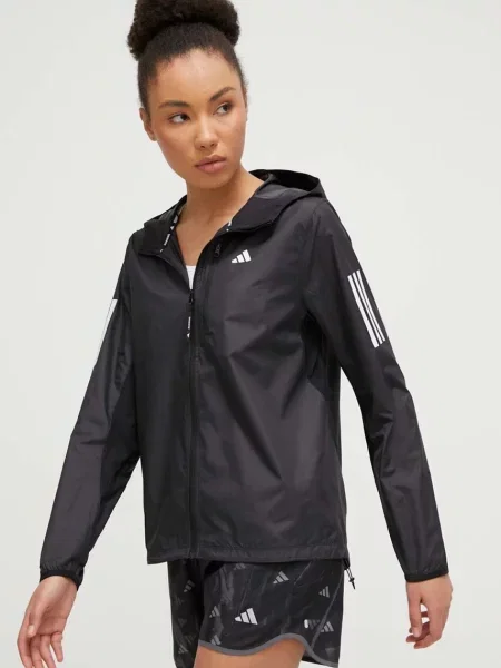 Яке за бягане adidas Performance Own the Run черно преходен модел