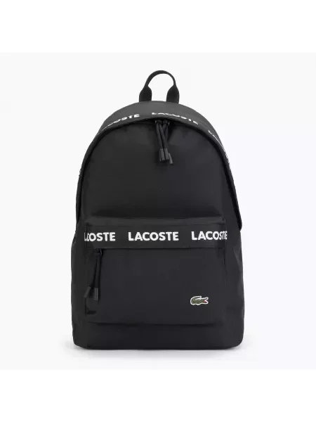 Lacoste plecak duży z aplikacją czarny