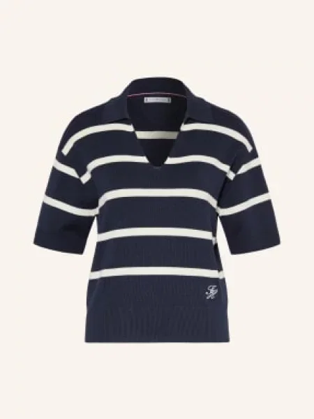 Tommy Hilfiger Sweter Granatowy biały