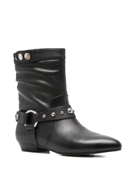 Botine Bibi Lou din piele cu tepi negru