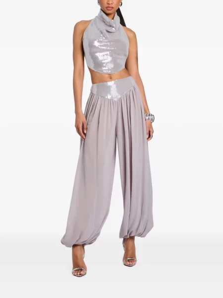 Pantaloni Retrofete cu paiete gri