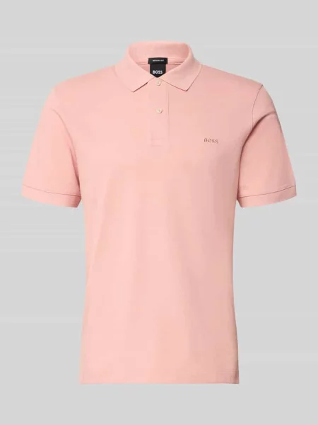 Koszulka polo o kroju regular fit z czystej bawełny model PALLAS' Boss różowe