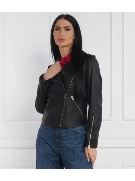 HUGO De piele geacă de piele Lujana negru