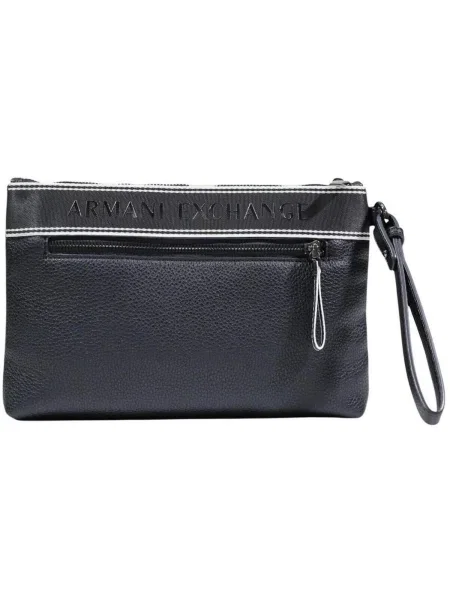 Armani Exchange geantă mică pentru bărbați cu imitație de piele negru