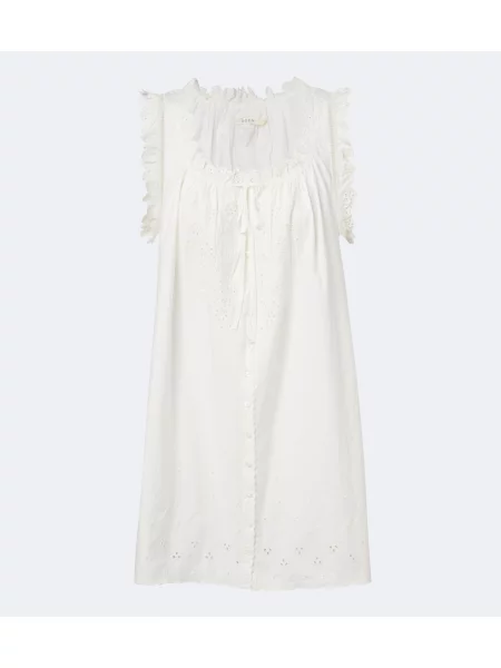 Rochie Dôen cu broderie alb