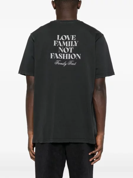 Tričko Family First s potiskem šedé