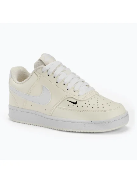 Nike Court Vision Low Next Nature дамски обувки / черно / бледа слонова кост бяло