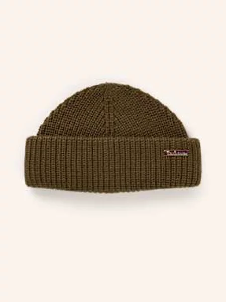 Czapka beanie z dodatkiem wełny model ‘MOSELY’ Barbour zielona