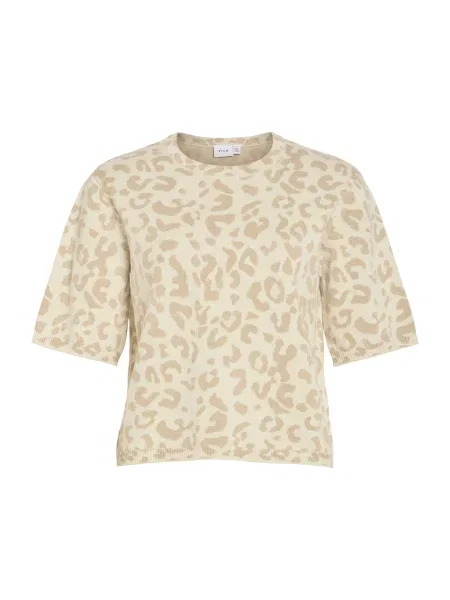 VILA Pulover VIMAYAS maro / natural alb