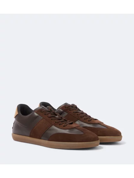 Sneakerși Tod's din piele de căprioară maro