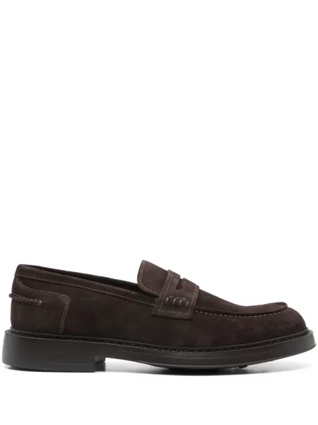 Pantofi loafer Doucal's din piele de căprioară maro
