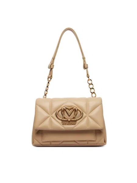 Love Moschino geantă poștas pentru femei cu imitație de piele bej