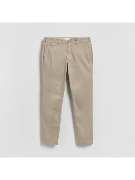 Reserved Kalhoty chino slim fit béžová
