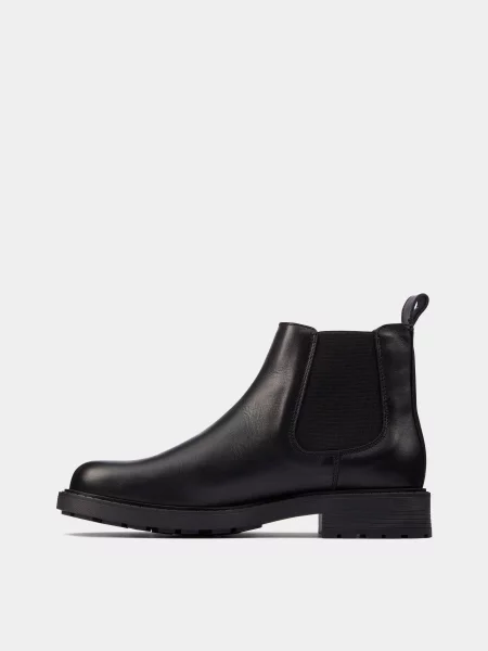 Кожаные ботинки челси Clarks черные