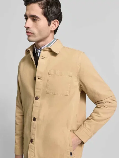 Kurtka koszulowa o kroju regular fit z czystej bawełny Barbour beżowa