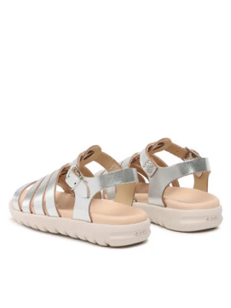 Sandali Geox J Sandal Soleima Gir M srebrna