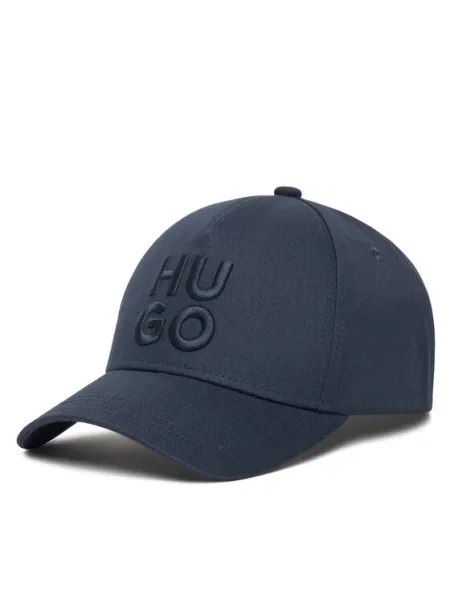 Шапка с козирка HUGO с апликация тъмносиньо