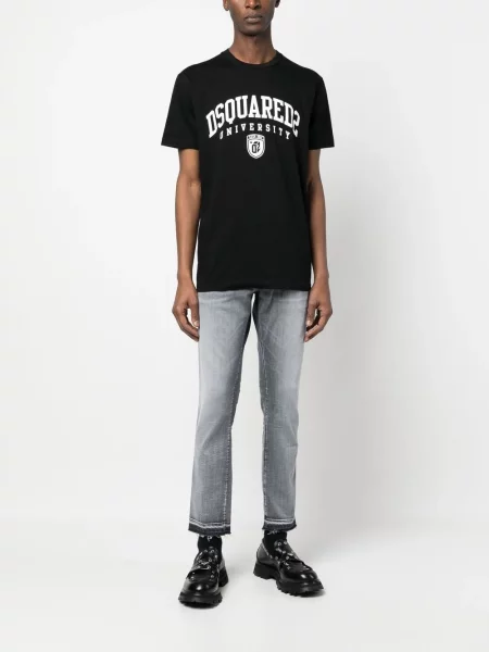 Jeansy Dsquared2 o krotszym kroju szare