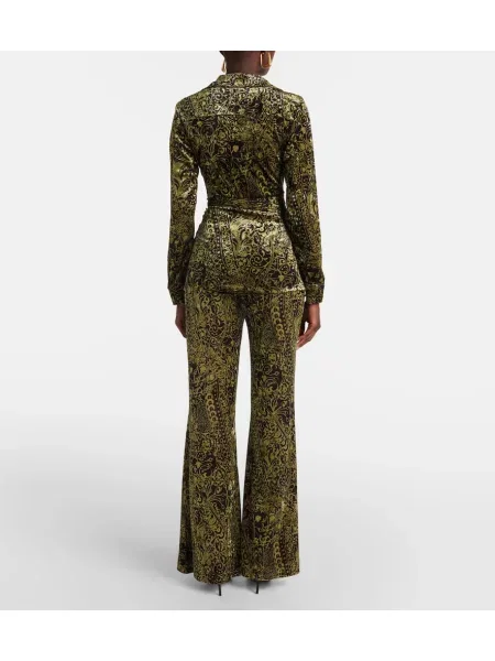Top Diane Von Furstenberg de catifea cu imagine verde