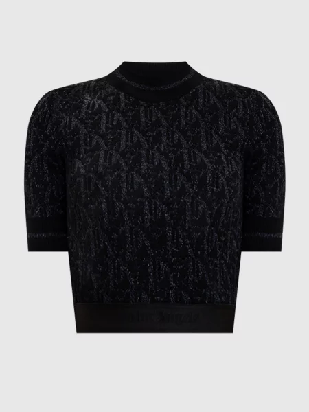 Топ у візерунок з люрексом Palm Angels S чорний