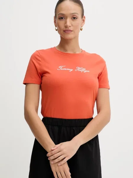 Тениска Tommy Hilfiger дамска оранжево