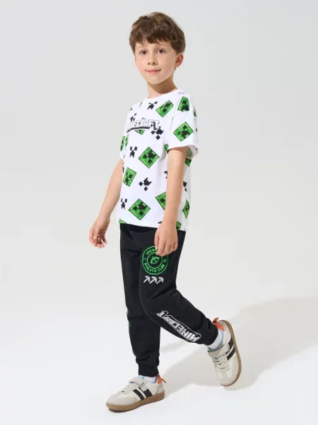 Sinsay Oversize jogger tepláky Minecraft černá