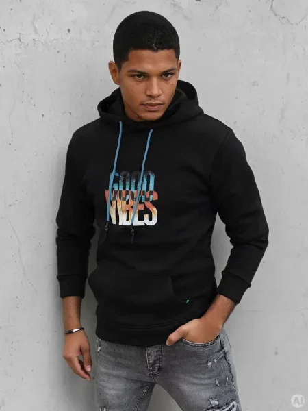 Bluza ocieplana z kapturem Dstreet czarna