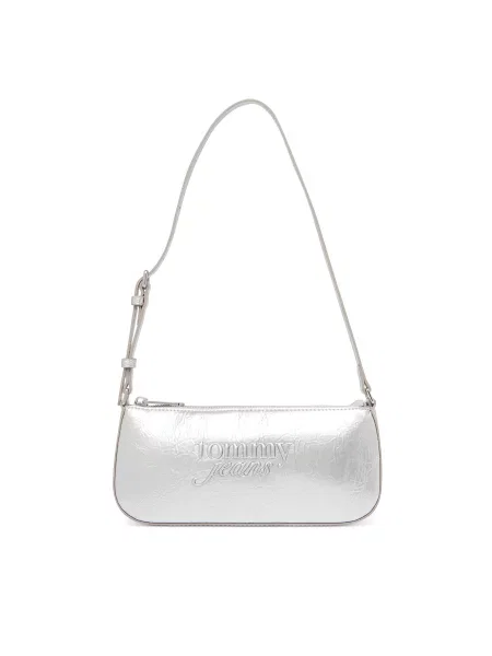 Tommy Jeans Τσάντα Tjw Must Metallic Shoulder Bag Ασημί
