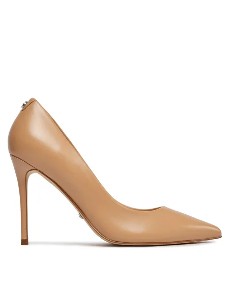 Кожени обувки с тънък Guess бежово
