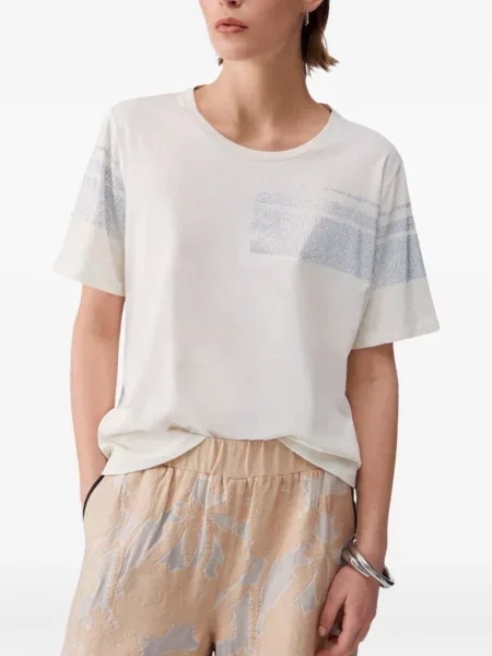 Stras tricou Liu Jo alb