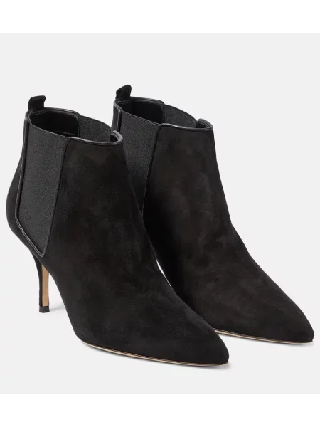 Cizme scurte Manolo Blahnik din piele de căprioară negru