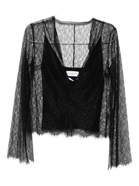 Bluzka Brandon Maxwell koronkowa czarna