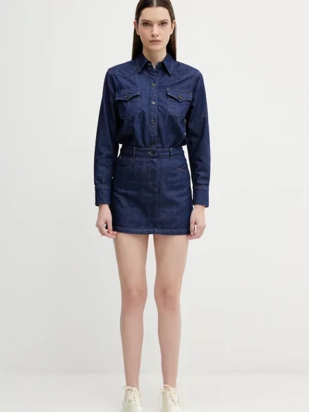 A.P.C. rochie jeans Robe Chemise Western