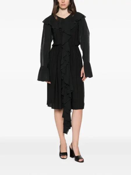 Rochie midi Alainpaul cu volane negru