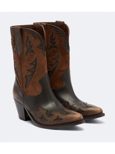 Botine Golden Goose din piele de căprioară maro