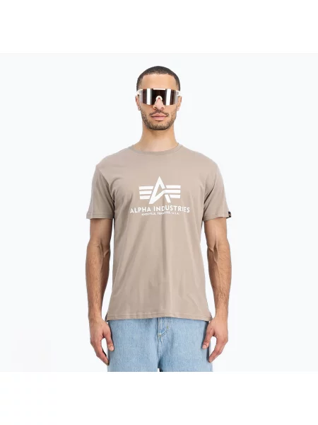 Tričko Alpha Industries Basic vintage sand bílé