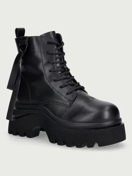 Goe botine pentru femei din piele negru