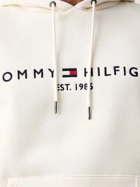 Суичър с качулка Tommy Hilfiger с качулка бежово