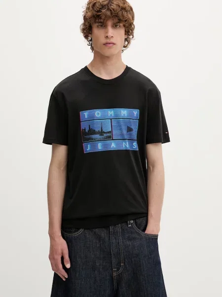 Tommy Jeans t-shirt ανδρικό μαύρο