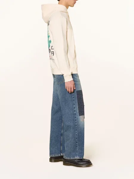Scotch & Soda Mikina S Kapucí krémová / petrolejová černá