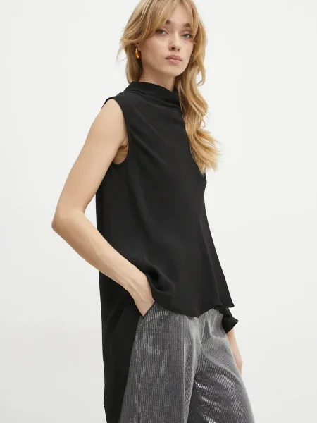 Karl Lagerfeld bluză femei uni negru